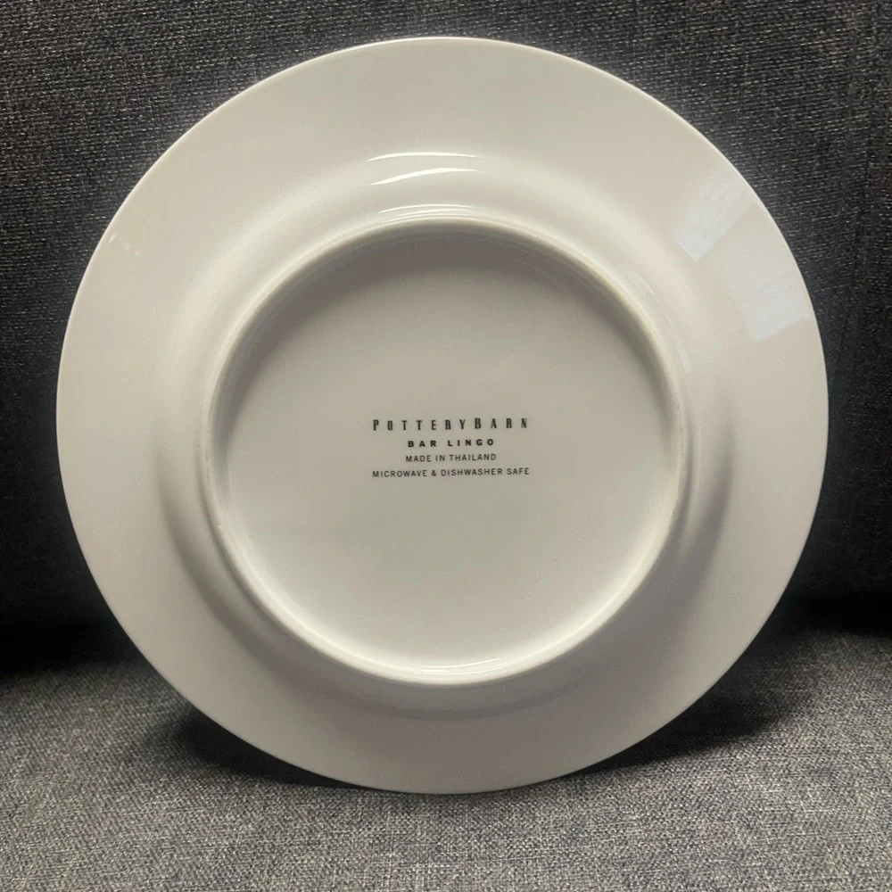 Pottery Barn Bar Lingo Cocktail Plates with Recipe